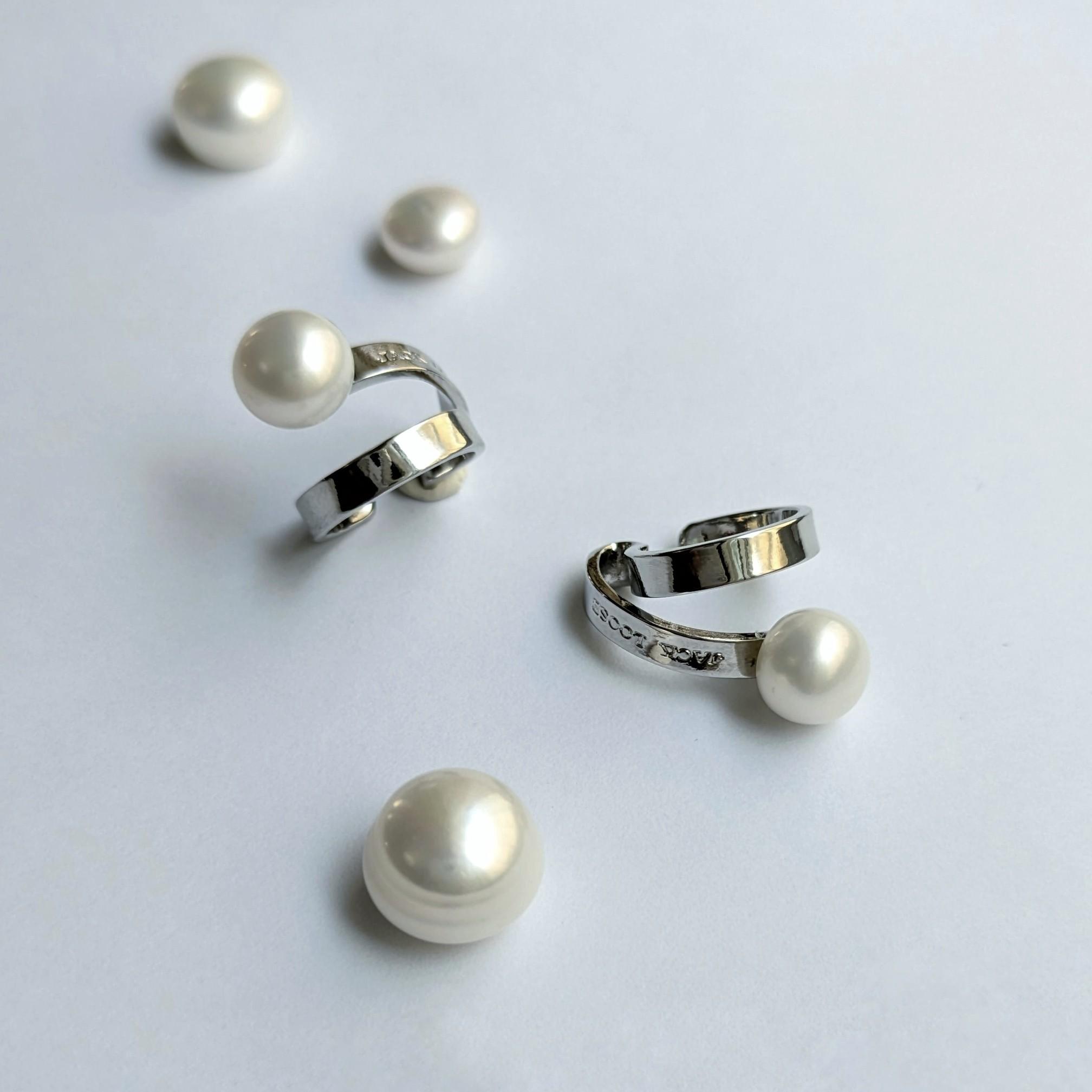 Floating pearl earcuff／鏡面(片耳用・軽量設計) | 2枚目