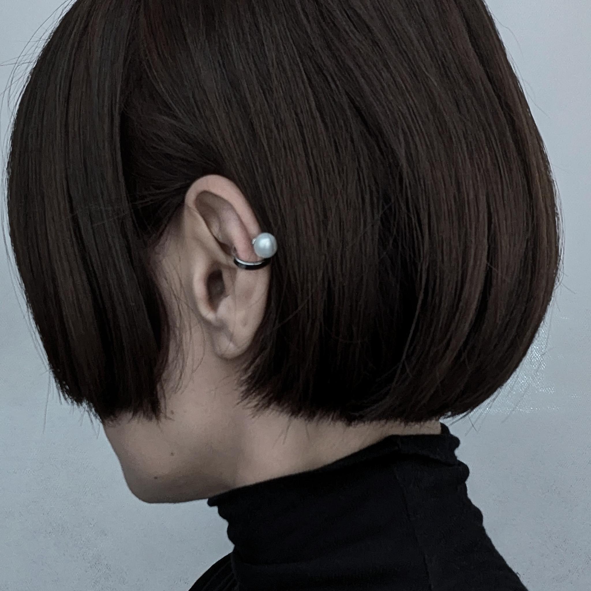 Floating pearl earcuff／鏡面(片耳用・軽量設計) | 4枚目