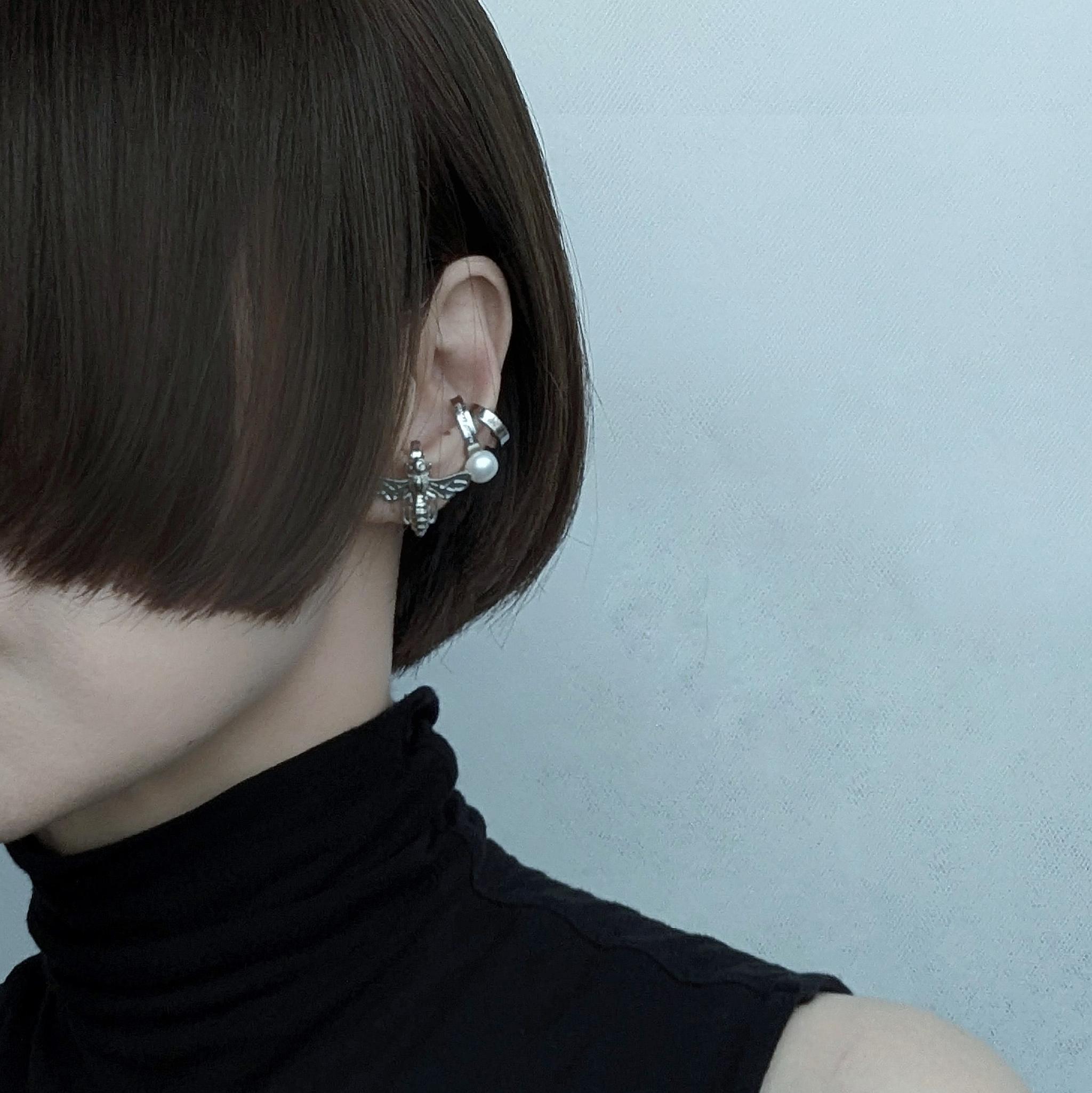 Floating pearl earcuff／鏡面(片耳用・軽量設計) | 5枚目